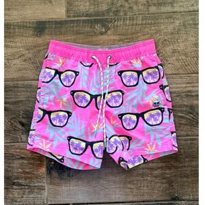 Party Pants Mens Shady Shorts Print Party Starter 5" Swim Short, Pink, XS